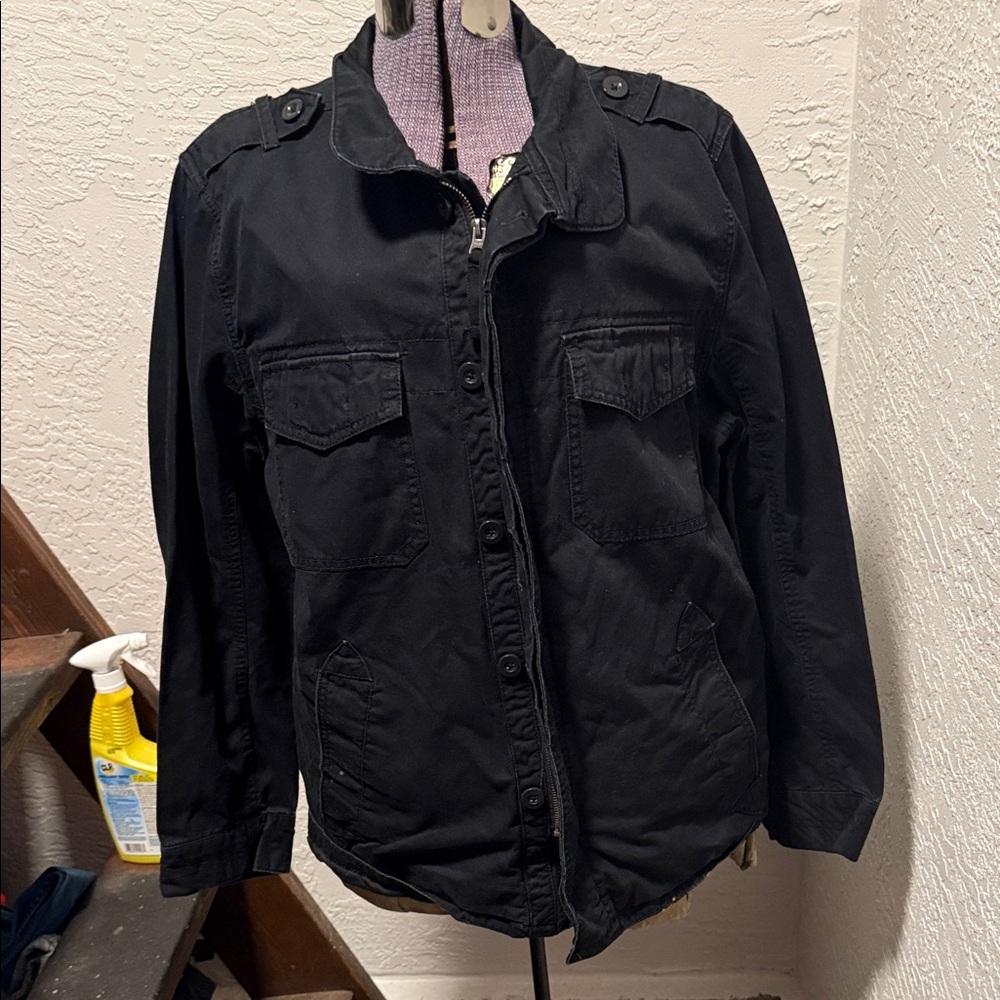 Article 365 Black Jacket with Heathered Purple Lining
